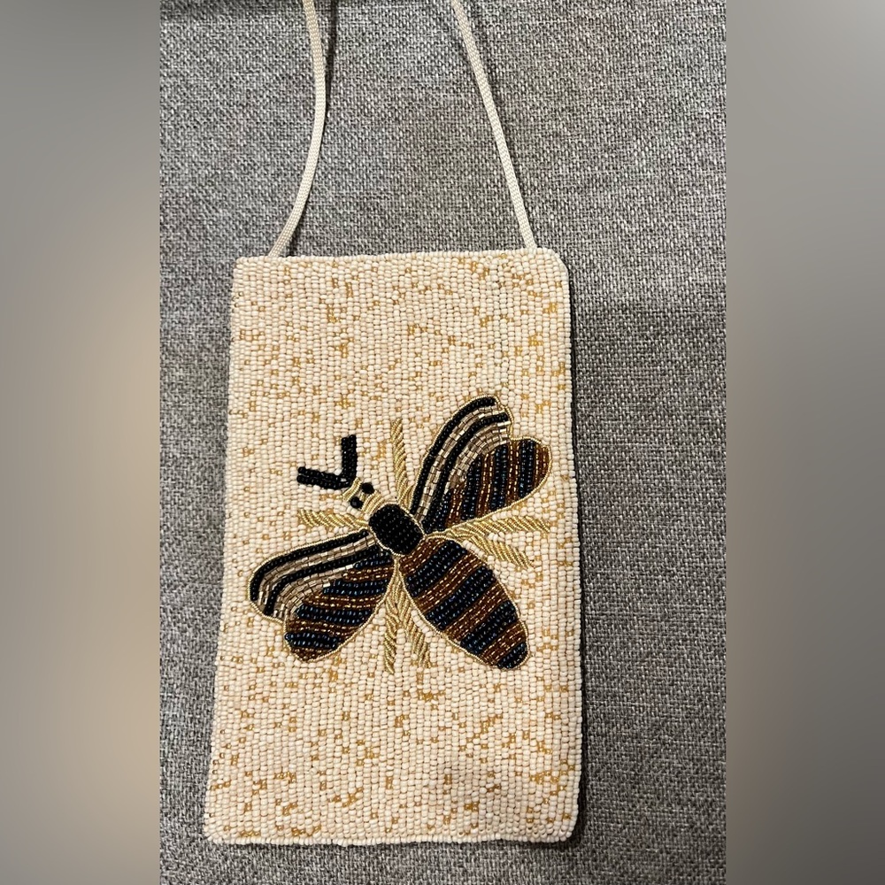 Beaded Bee Insect Design Pouch